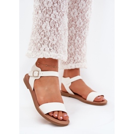 Boto Flat -heeled women's sandals eco leather white kivara 2