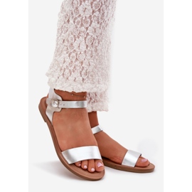 Boto Flat heel sandals eco leather silver kivara 1