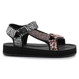 Sandals D.Franklin Forest High Strips Animal Print DFSH404002-ABLA black 6
