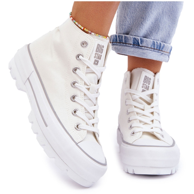 Women's sneakers on the Big Star LL274156 white platform 4 Women's sneakers on the Big Star LL274156 white platform 4