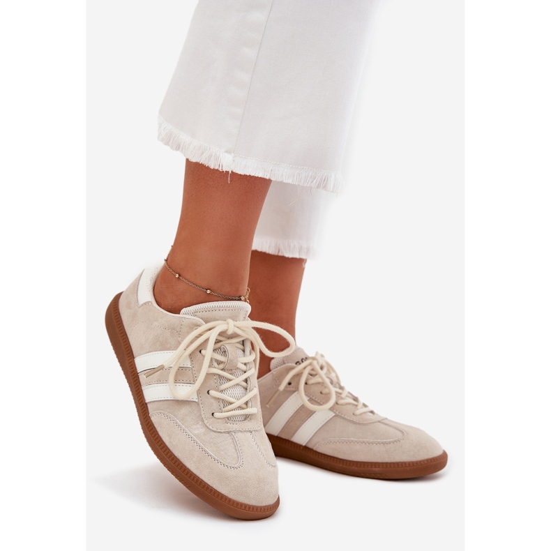 Boto Low leather women's sneakers beige ismina 1 Boto Low leather women's sneakers beige ismina 1