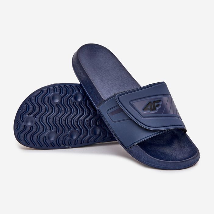 Men's flip-flops with Velcro 4FMM00FFLIM091-31S navy blue 2