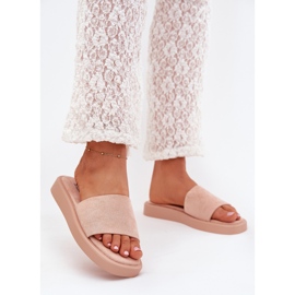 Boto Women's flip flops on the platform with eco suede dirty rose jorina pink 2