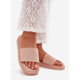 Boto Women's flip flops on the platform with eco suede dirty rose jorina pink 1
