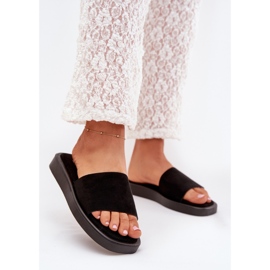 Boto Women's slippers on the platform with eco suede black jorina 2