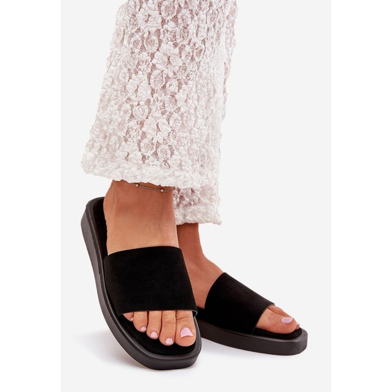 Boto Women's slippers on the platform with eco suede black jorina 1