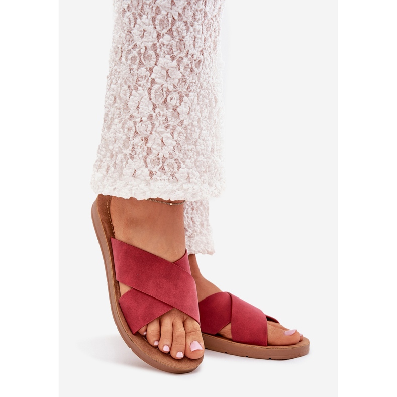 Boto Women's slippers with eco leather burgundy lorana red 1 Boto Women's slippers with eco leather burgundy lorana red 1