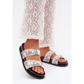 Boto Patrouched women's flip flops on platform blue sorina 2 Boto Patrouched women's flip flops on platform blue sorina 2