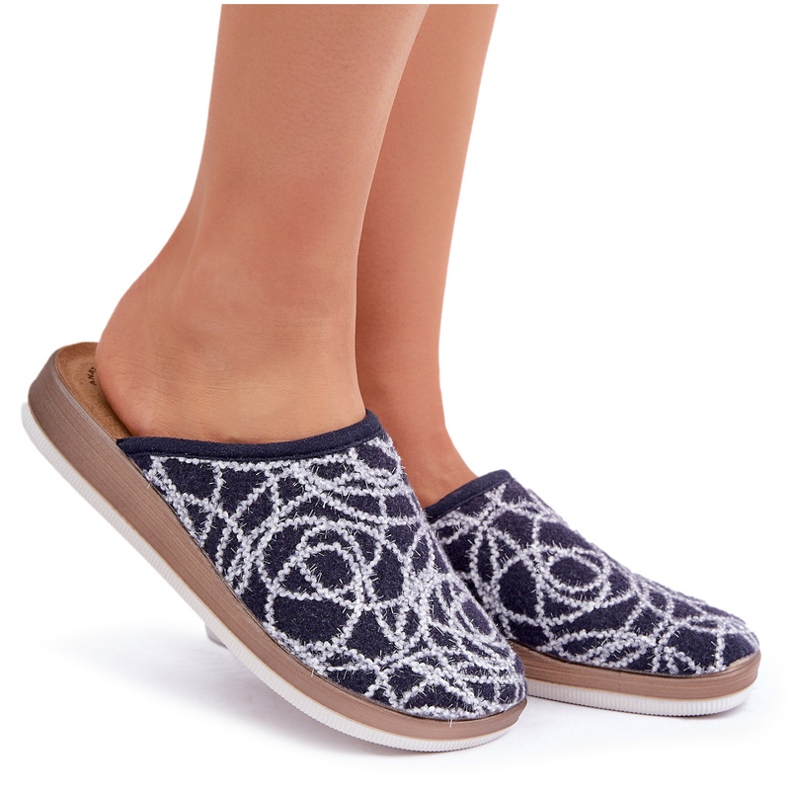 Women's shiny inblu ct000028 navy blue slippers 4 Women's shiny inblu ct000028 navy blue slippers 4