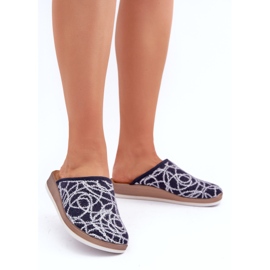 Women's shiny inblu ct000028 navy blue slippers 1 Women's shiny inblu ct000028 navy blue slippers 1