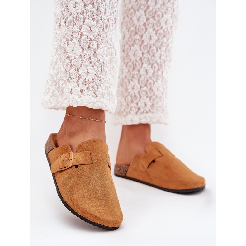 Boto Slippers women's and a cork platform with Camel Klarae buckle brown 2