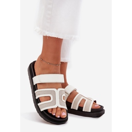 Boto Women's flip flops on the platform with Velcro Kovira white 1 Boto Women's flip flops on the platform with Velcro Kovira white 1