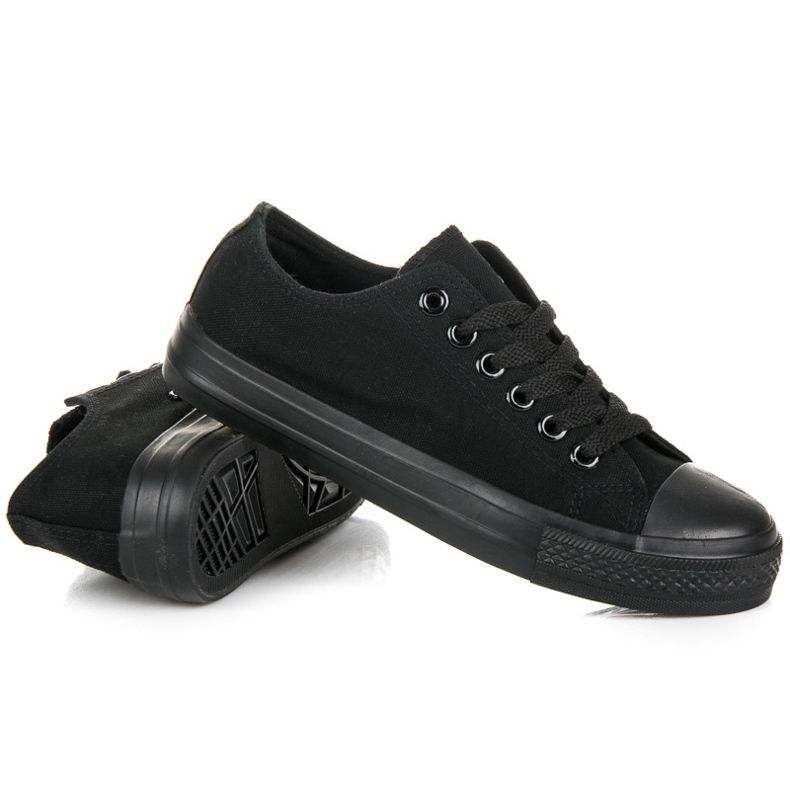 Women's tied sneakers black 1