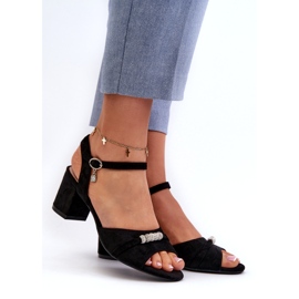 Vinceza Women's eco-part sandals on the post with black decorations 2