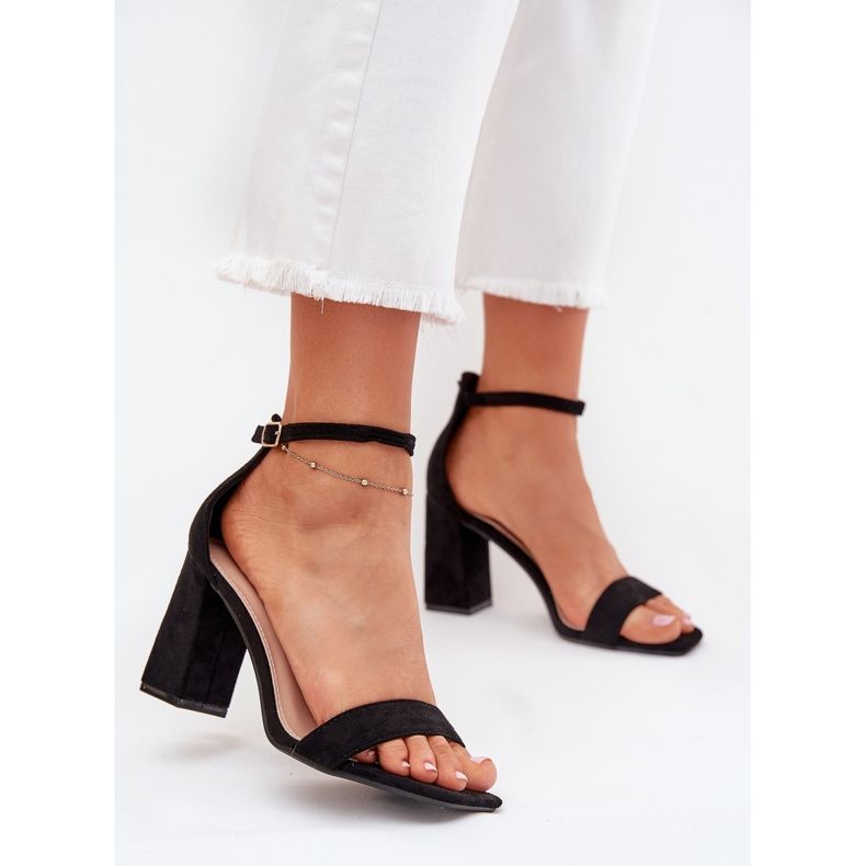 Boto Women's sandals on the eco suede post Black Elirae 2