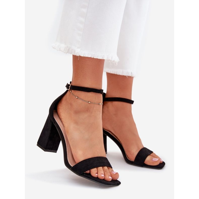 Boto Women's sandals on the eco suede post Black Elirae 1