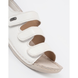Shelvt White Velcro sandals with a profiled insert 1