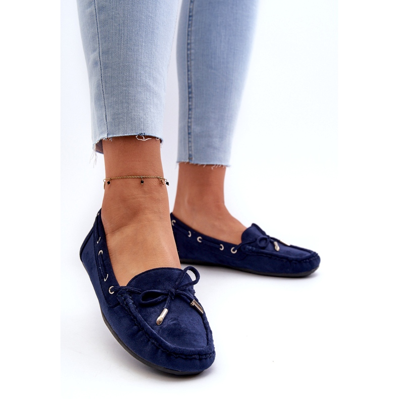 Women's eco-part navy blue loafers 3 Women's eco-part navy blue loafers 3