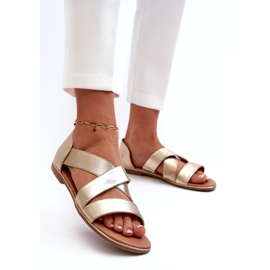 Evento Leather Sandals With Ribbed Golden Apulia 3 Evento Leather Sandals With Ribbed Golden Apulia 3