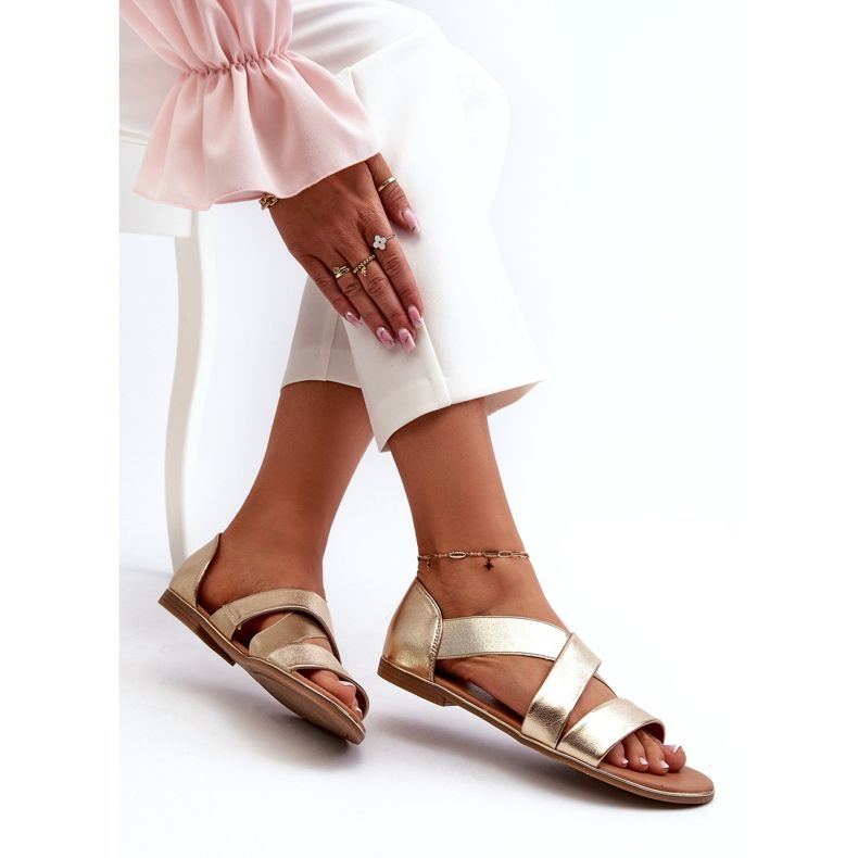 Evento Leather Sandals With Ribbed Golden Apulia 5 Evento Leather Sandals With Ribbed Golden Apulia 5