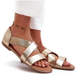 Evento Leather Sandals With Ribbed Golden Apulia 6 Evento Leather Sandals With Ribbed Golden Apulia 6