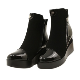 Women's suede boots on a wedge/thick platform H2180 black 4 Women's suede boots on a wedge/thick platform H2180 black 4