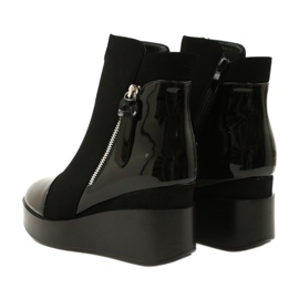 Women's suede boots on a wedge/thick platform H2180 black 6 Women's suede boots on a wedge/thick platform H2180 black 6