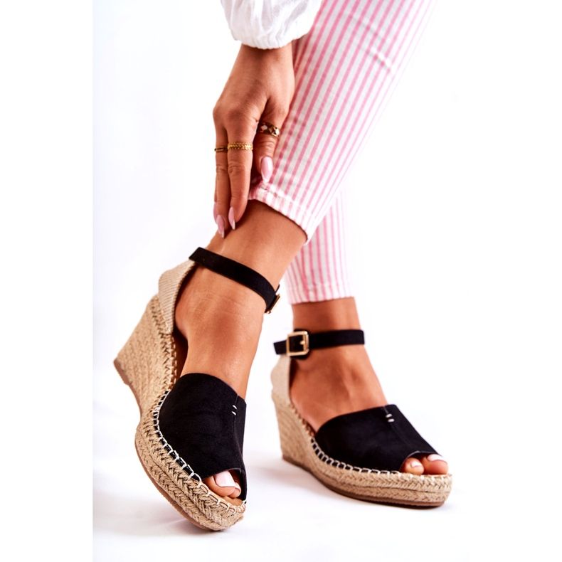 Comfortable Women's Sandals On Wedge Black Dellia 1