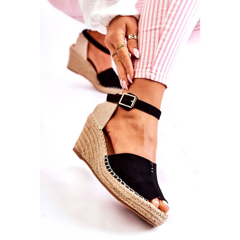 Comfortable Women's Sandals On Wedge Black Dellia 3