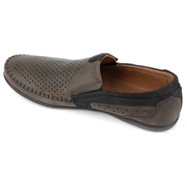 Olivier Men's openwork leather moccasins 0525 olive green 4 Olivier Men's openwork leather moccasins 0525 olive green 4