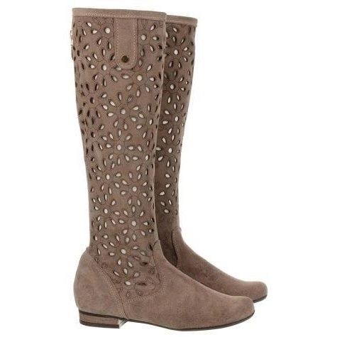 Olivier Women's dark beige openwork boots 2 Olivier Women's dark beige openwork boots 2