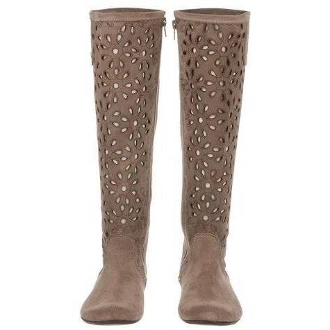 Olivier Women's dark beige openwork boots 3 Olivier Women's dark beige openwork boots 3