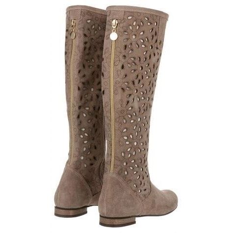 Olivier Women's dark beige openwork boots 4 Olivier Women's dark beige openwork boots 4