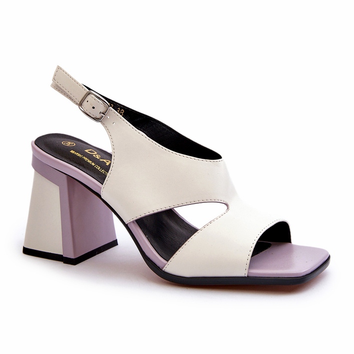 S.Barski Women's High Heel Sandals White D&amp;A MR38-153 2