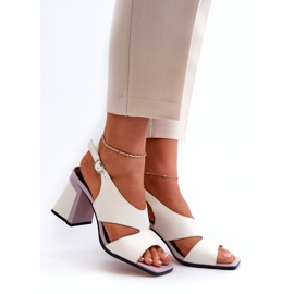 S.Barski Women's High Heel Sandals White D&amp;A MR38-153 3