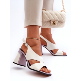 S.Barski Women's High Heel Sandals White D&amp;A MR38-153 4