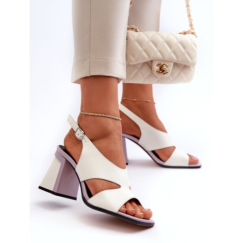 S.Barski Women's High Heel Sandals White D&amp;A MR38-153 4