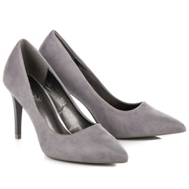 Gray suede heels grey 1