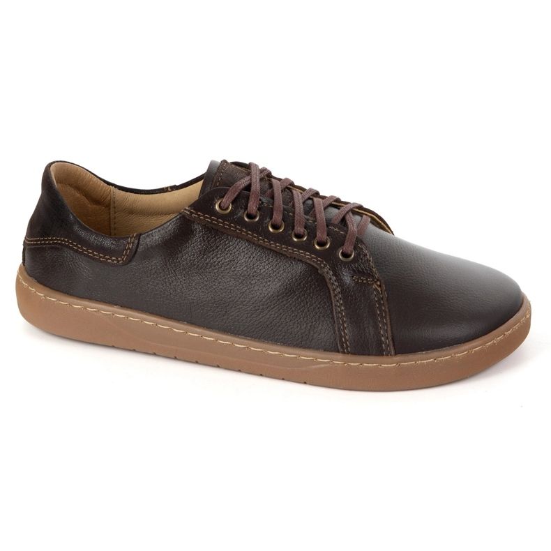 Olivier Aura: Brown women's minimalist leather shoes Barefoot sneakers with zero drop 2