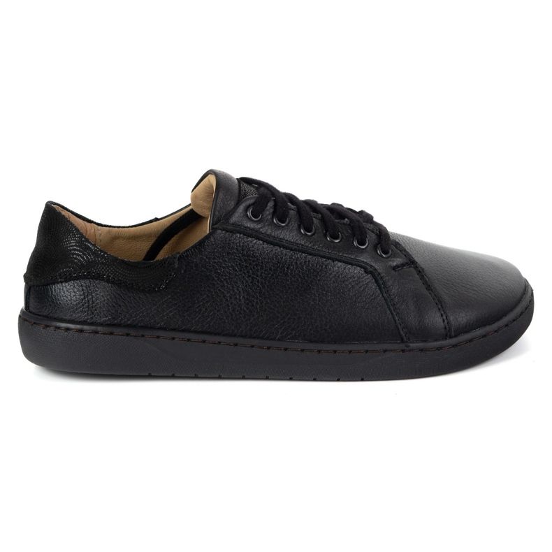 Olivier Aura: Black Women's Leather Sneakers Barefoot | Universal shoes with a flat sole 1