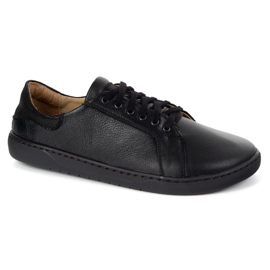 Olivier Aura: Black Women's Leather Sneakers Barefoot | Universal shoes with a flat sole 2