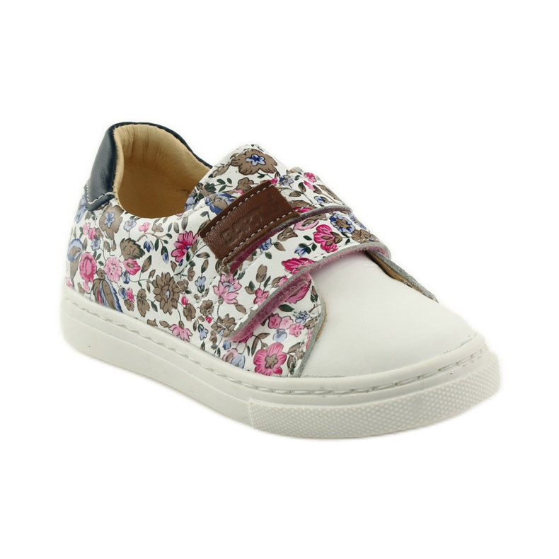 Girls' shoes with flowers Bartuś pink brown white 1