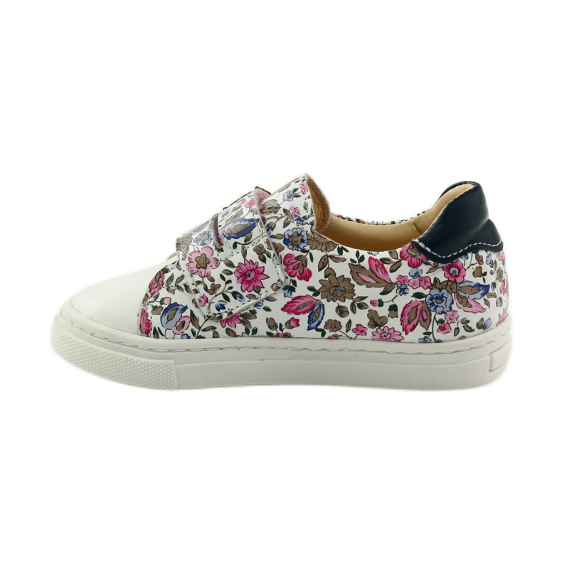 Girls' shoes with flowers Bartuś pink brown white 2