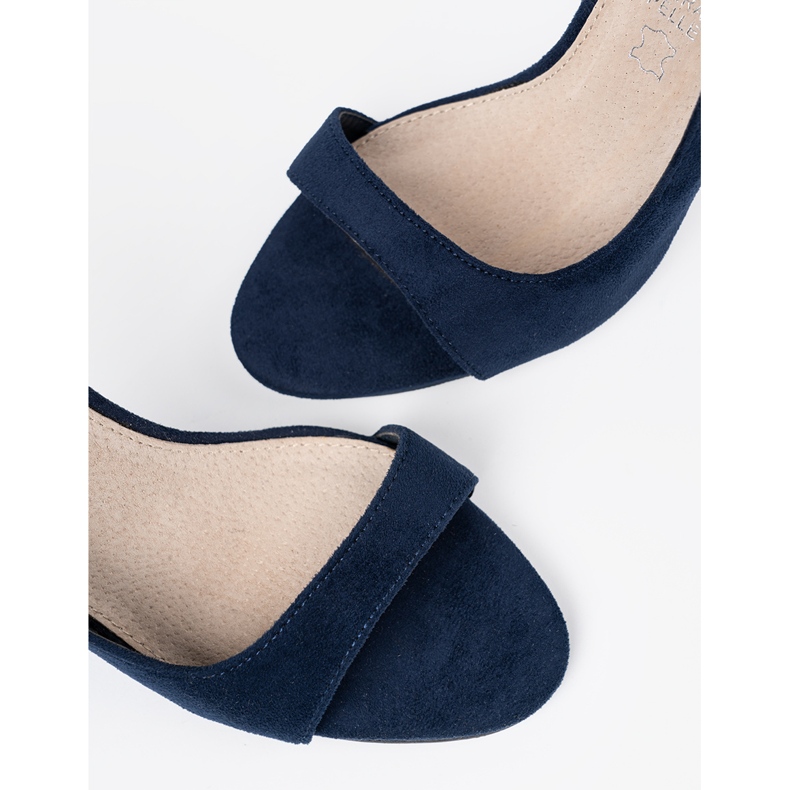 Goodin Suede sandals on a navy blue pin 1
