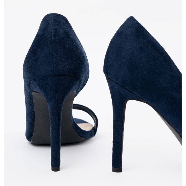 Goodin Suede sandals on a navy blue pin 2