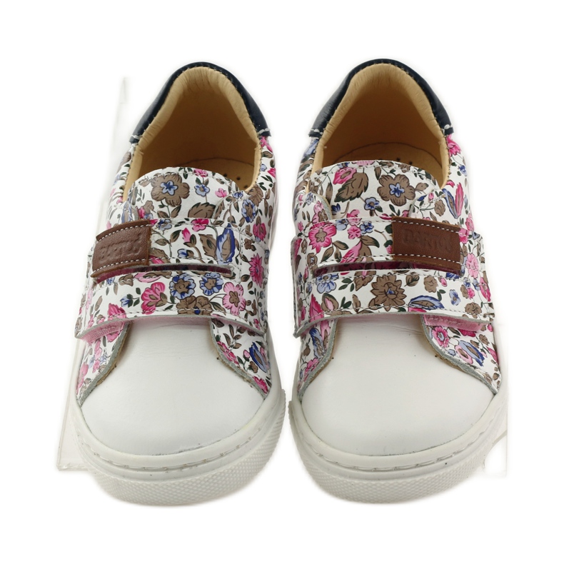 Girls' shoes with flowers Bartuś pink brown white 4