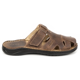 WASAK Leather men's slippers 0223W Khaki brown 2