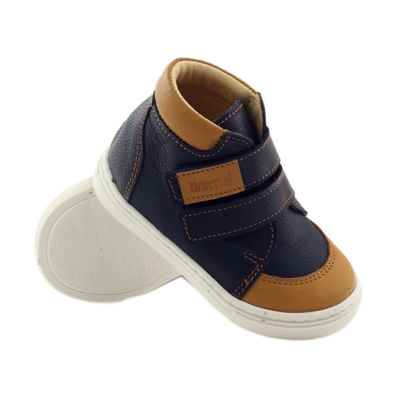 Boys' shoes with Velcro Bartuś navy blue brown 3 Boys' shoes with Velcro Bartuś navy blue brown 3