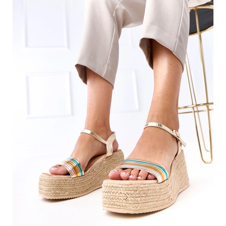 Multicolored espadrilles sandals on the Solora platform 1