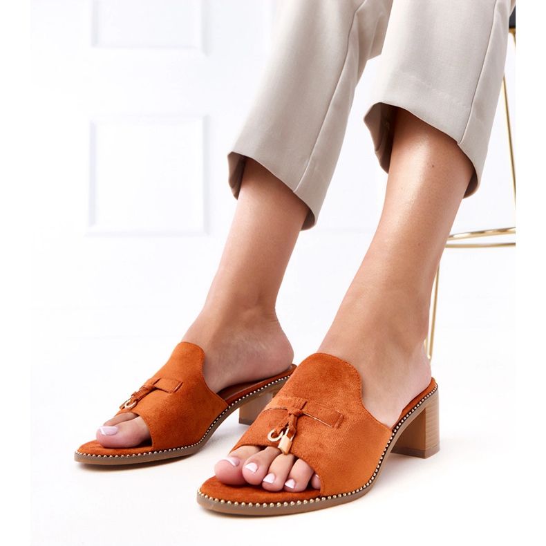 Brown flip -flops on the birch ornament 1